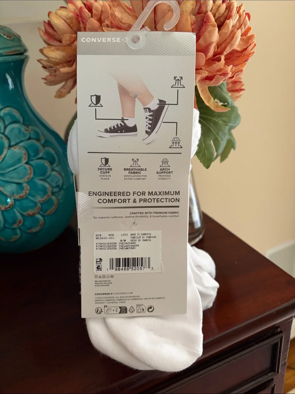 NWT Converse made for Chuck Taylor‘s 6 pack women’s cushion no-show socks